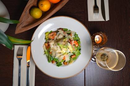 Caesar Salad with Shrimp