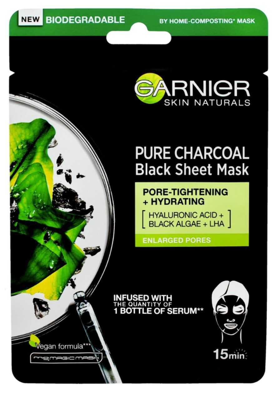 Maseczka na Tkaninie Oczyszczająca z Węglem Pure Charcoal Garnier 28g
