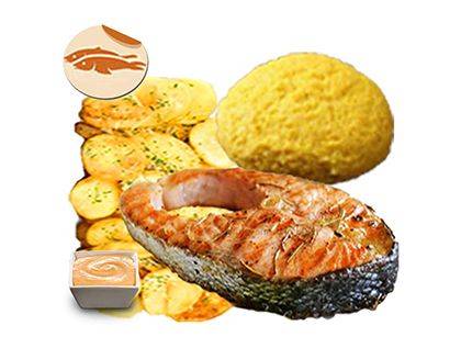 Grilled salmon meal