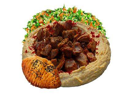 Hummus with Beef or Chicken Kebab Menu 600g