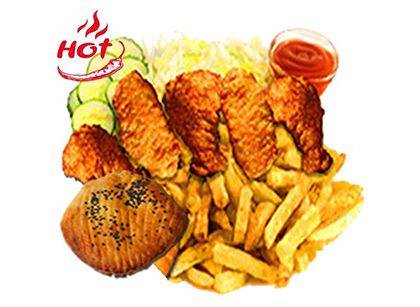 Crispy wings meal