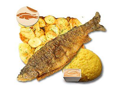 Fried trout meal