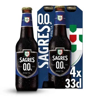 Cerveja Sagres preta sem alcool pack 4