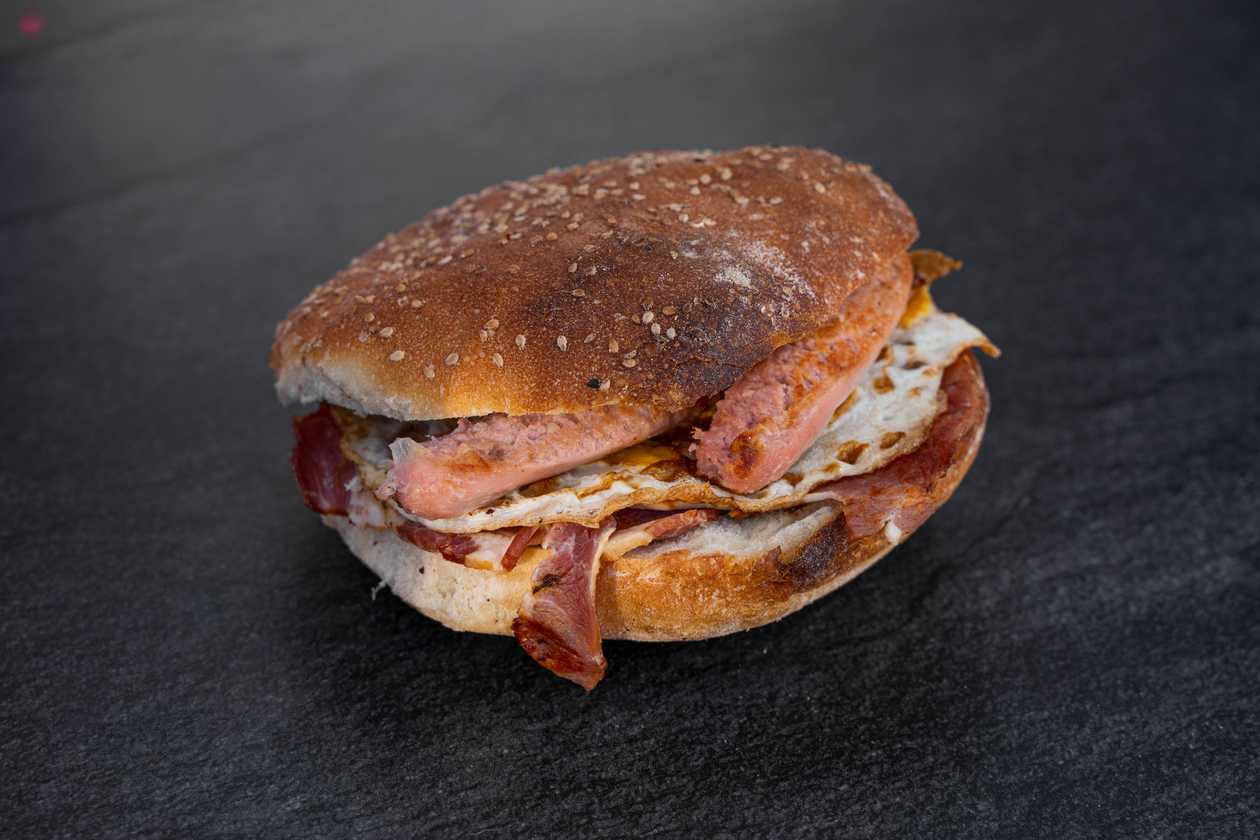Bacon, Egg, & Sausage Ftira
