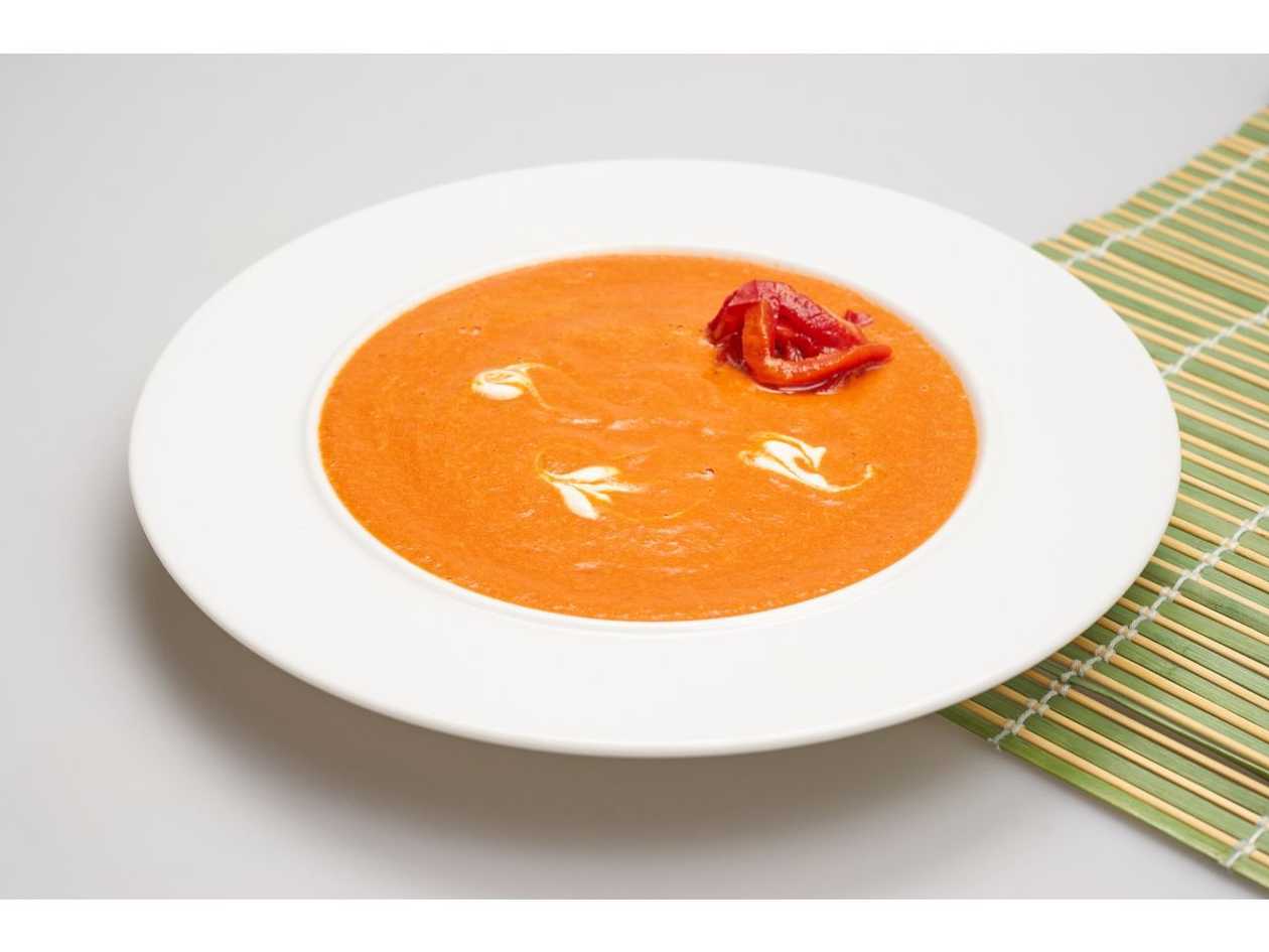 Supă cremă de ardei copți - vegan- se serveste rece