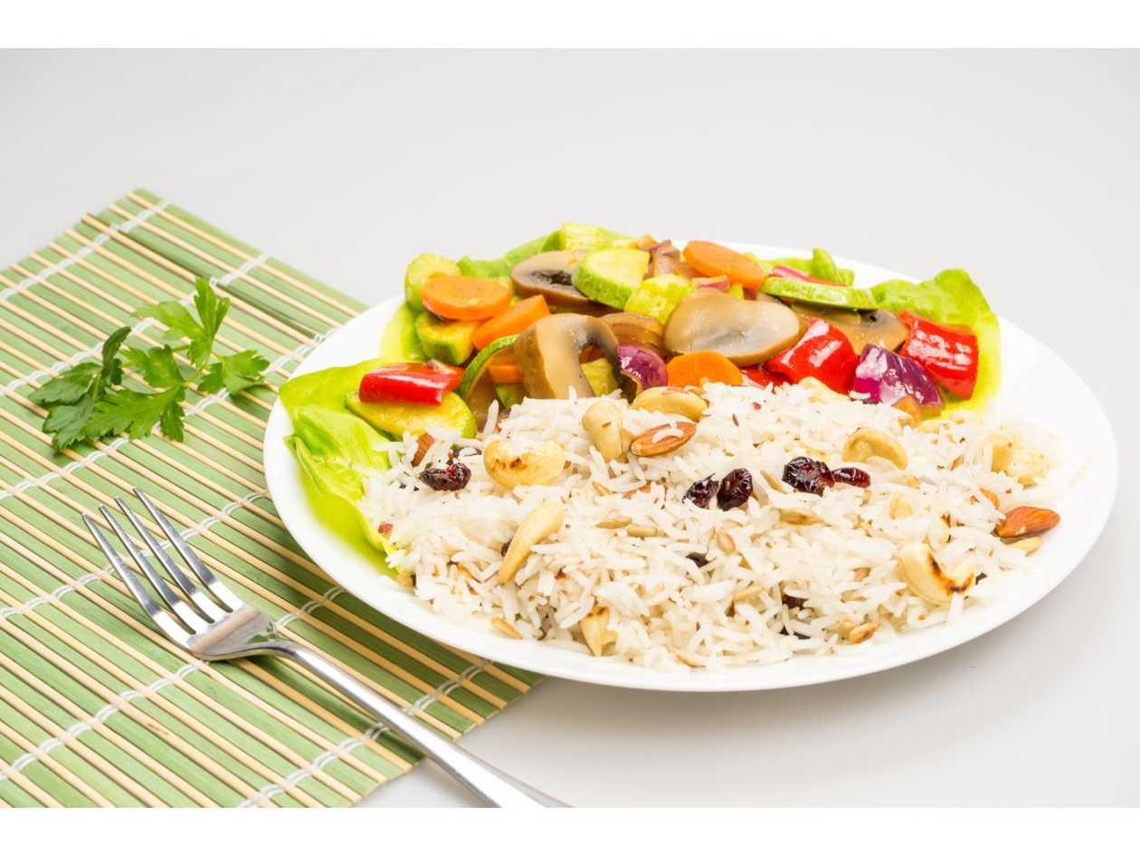 Tigaie (opţional picantă) şi orez basmati cu seminţe - vegan-fara gluten