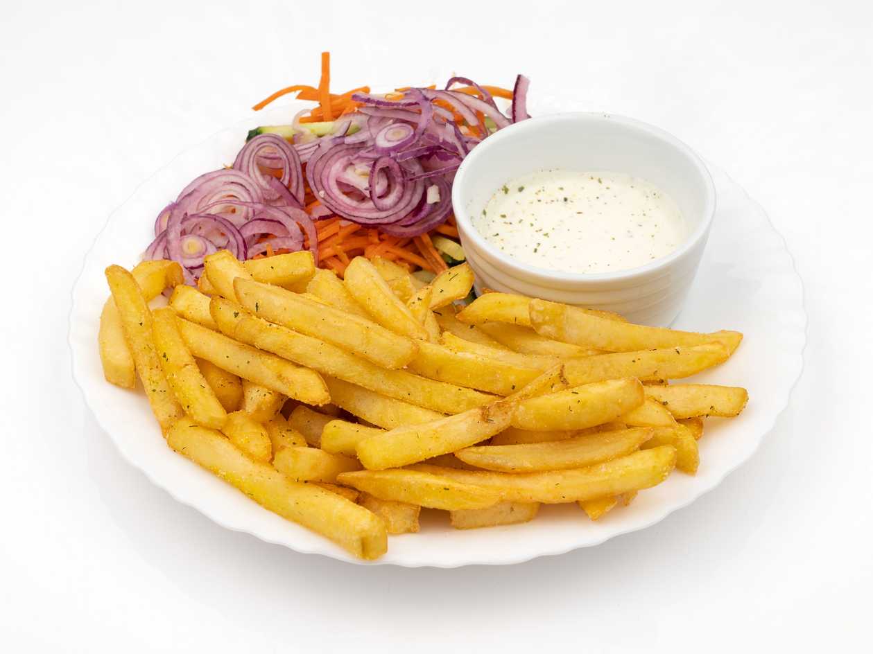 Fries with vegetables