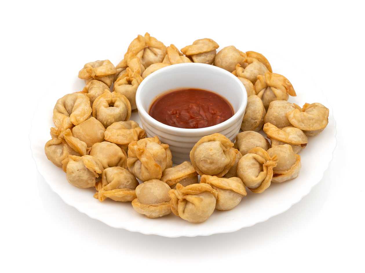 Dumplings with sauce