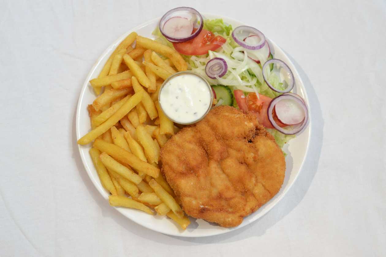 Chicken cutlet with french fries