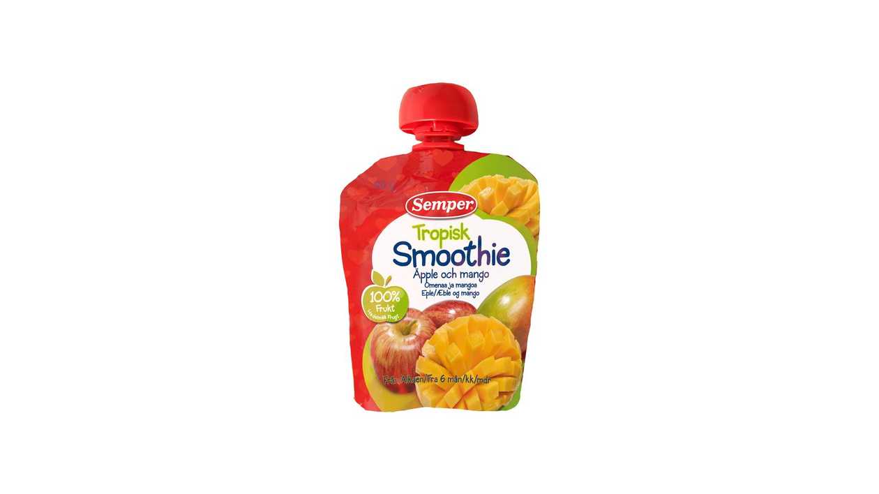 Smūtijs SEMPER tropisko augļu, no 6 mēn.,90g