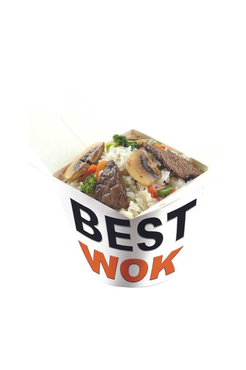 Рис із яловичиною, овочами, шампіньйонами та соусом Токіо