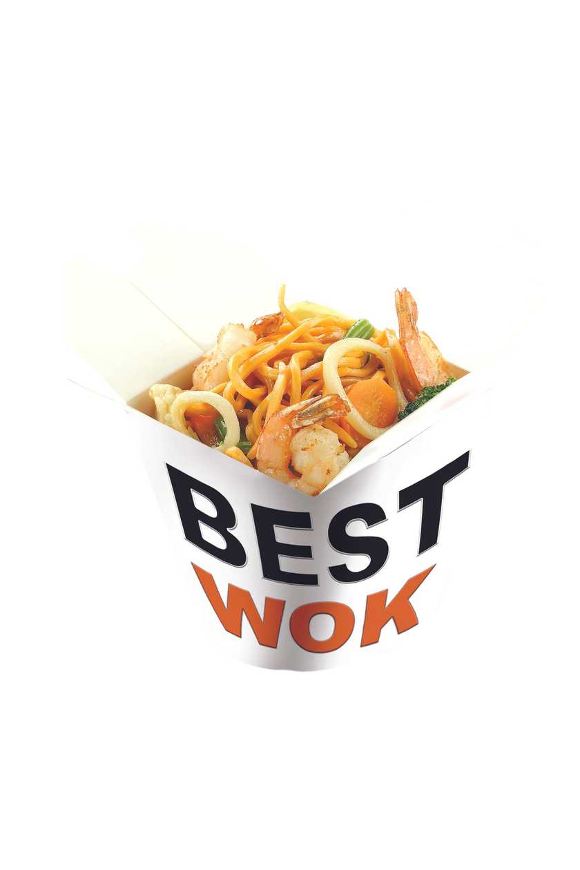 Яєчна локшина з креветкою, кальмаром та овочами в соусі Токіо