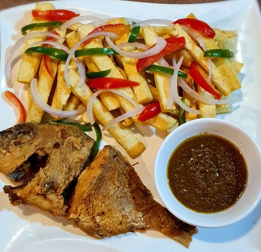 Yam Chips with Fish