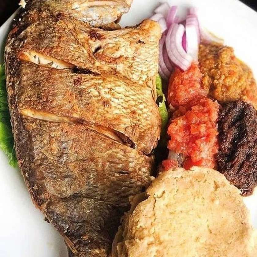Kenkey with Fried Tilapia