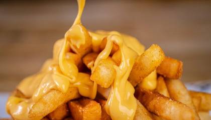 French fries with a mix of cheeses