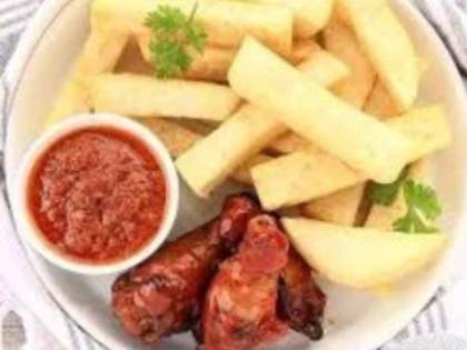 Fried yam with Chicken