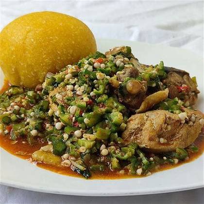 Semo with Egusi , Okro or Ogbono