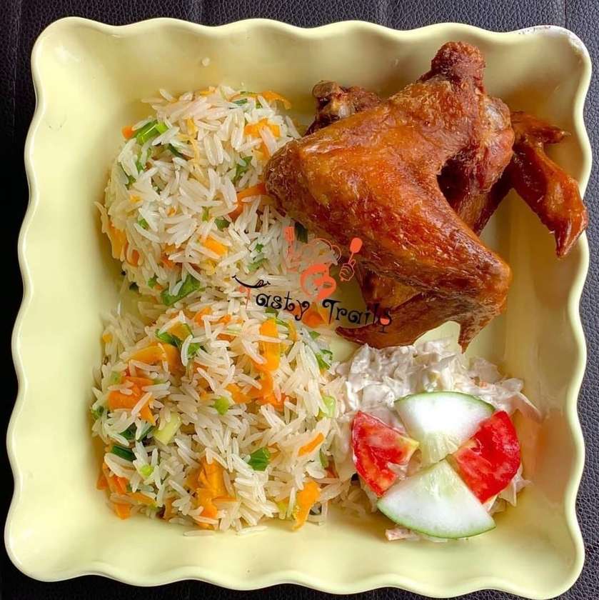 Fried Rice and Chicken Wings