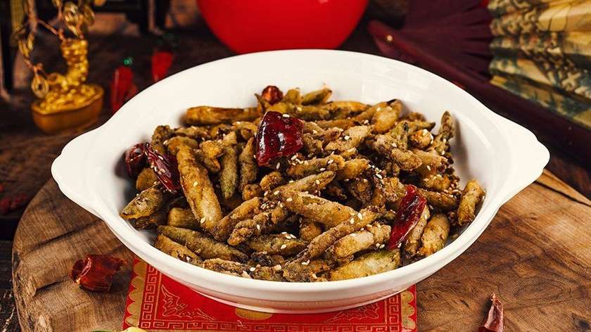 C21-Fried Asparagus With Sesame Seeds And Hot Chili