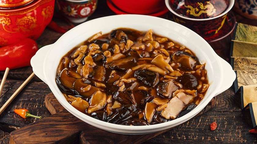 C13-Shiitake Mushrooms With Bamboo In Soy Sauce.