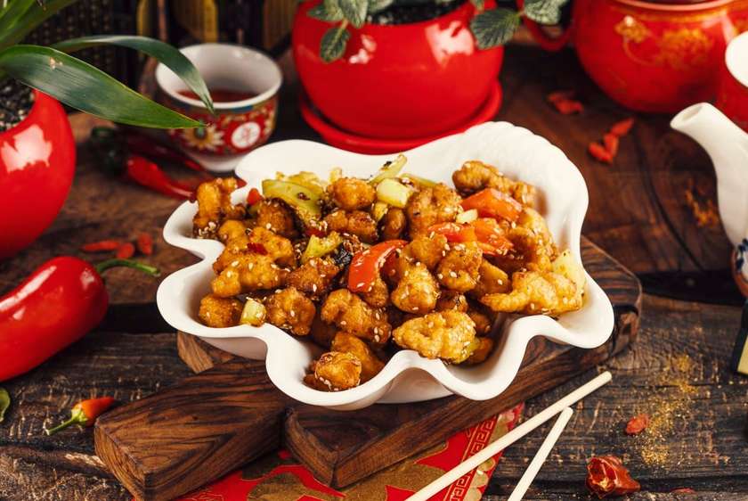 F3-Fried Chicken Fillet With Paprika,Sesame Seeds And Hot Chili