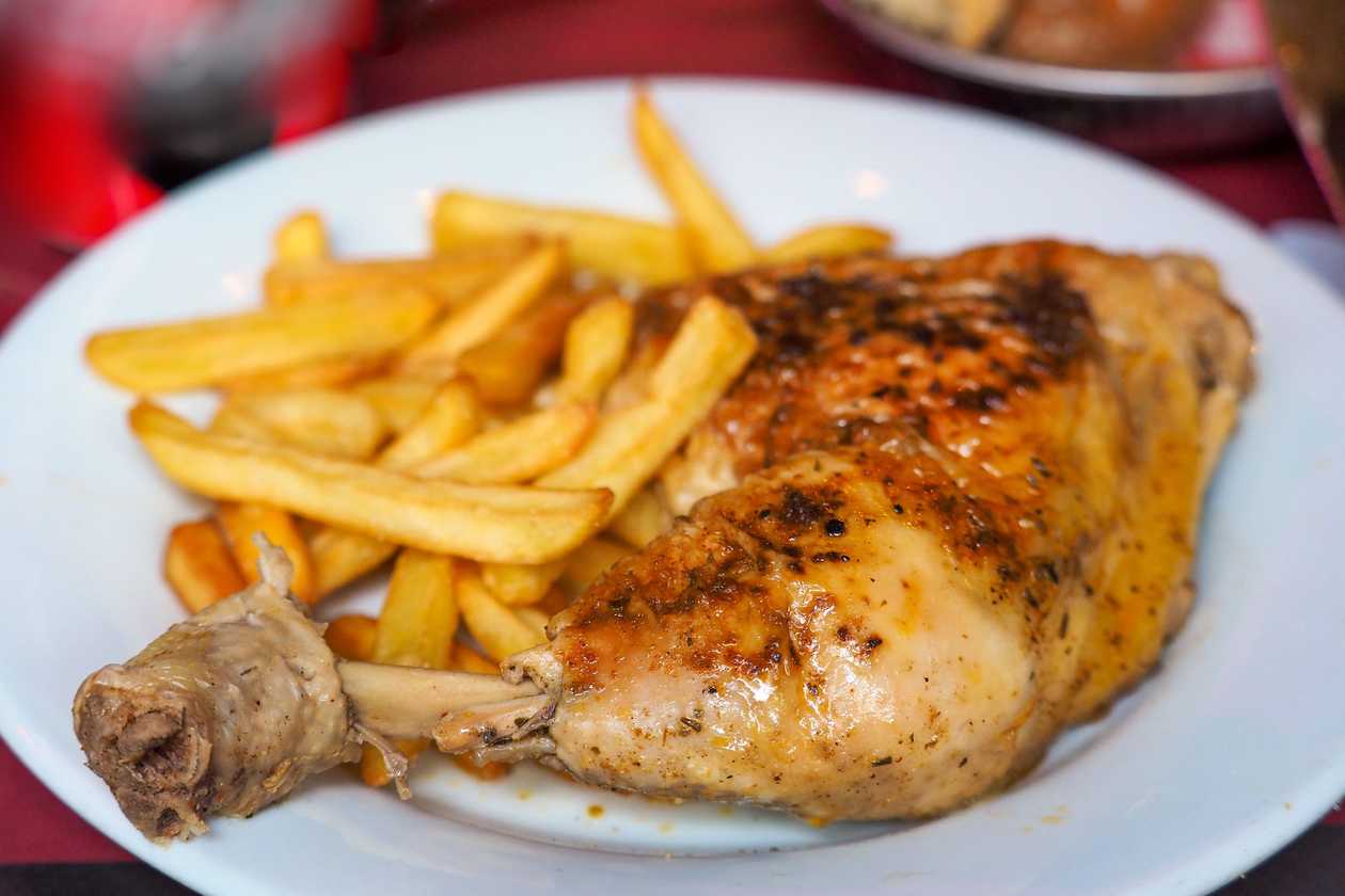 Chicken with a Portion of Chips