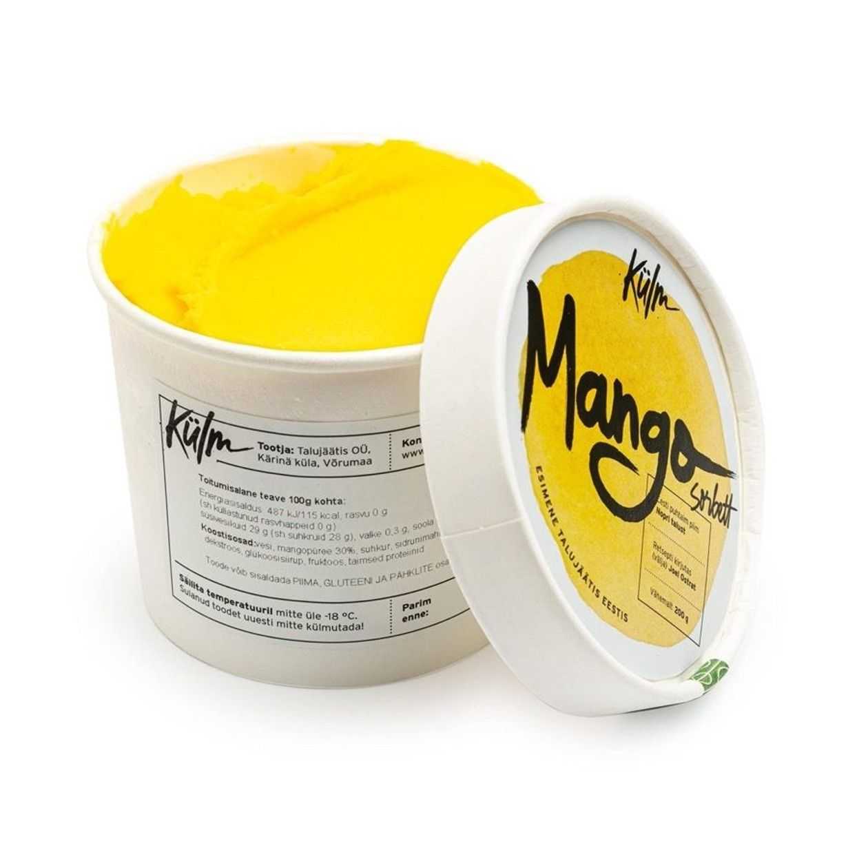 Külm, talujäätis mango sorbett, 200g