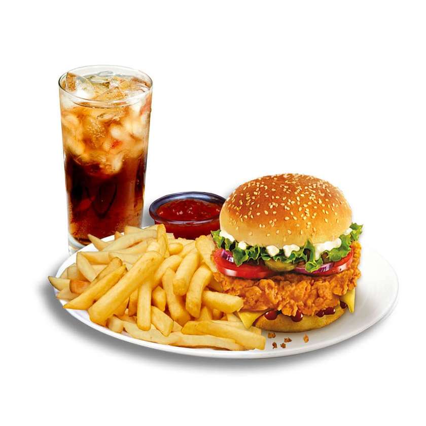 129. Crispy chicken burger combo