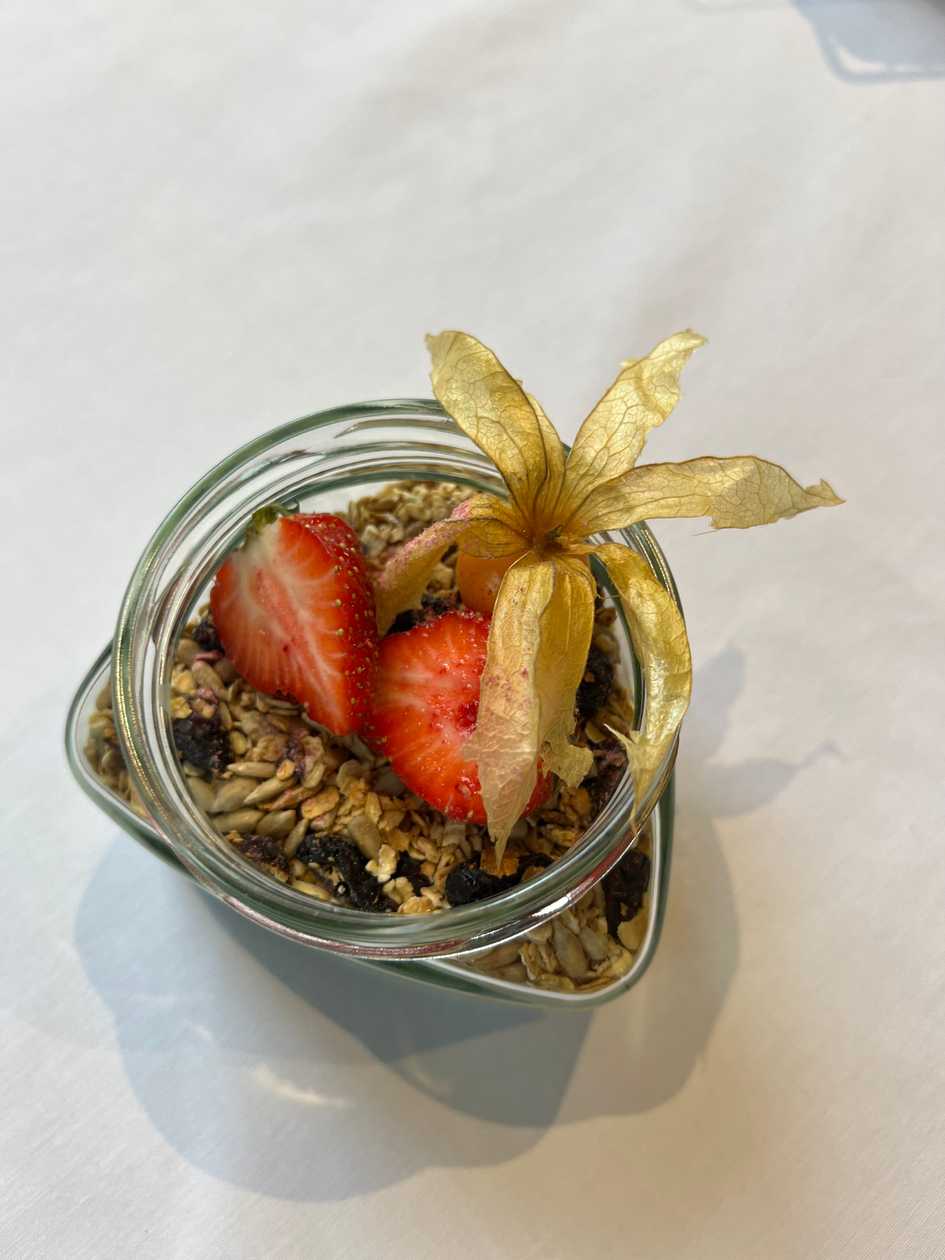 Granola chia seemnete ja kreeka jogurtiga
