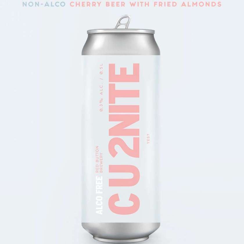 C U 2NITE by Red Button Brewery is a Non-Alcoholic Cherry Beer