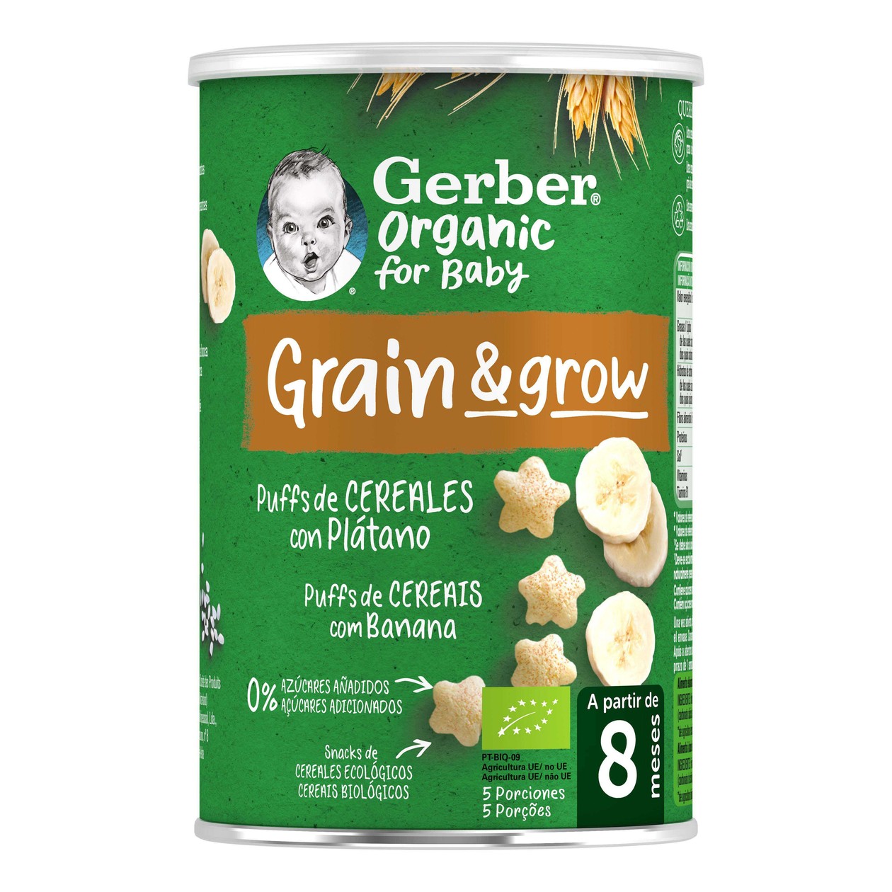 Snack para Bebé Cereais com Banana +8M Gerber 35 gr