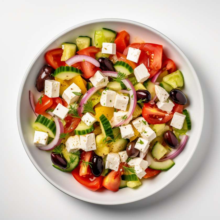 Greek salad with feta cheese