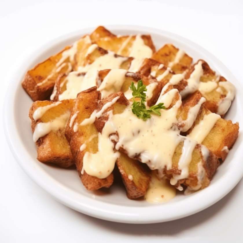 Fried bread with cheese