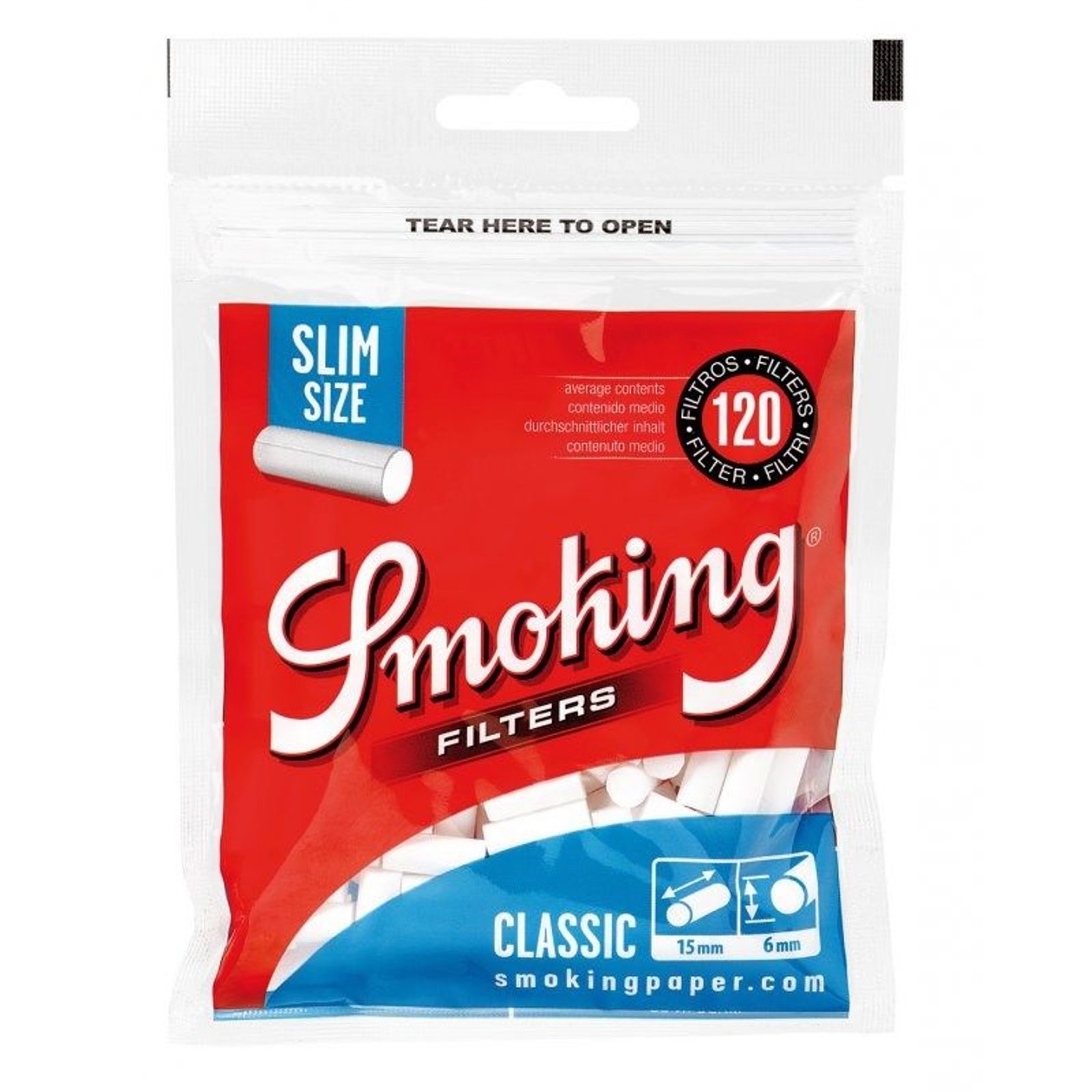 Filtros Smoking Slim 6mm x 120