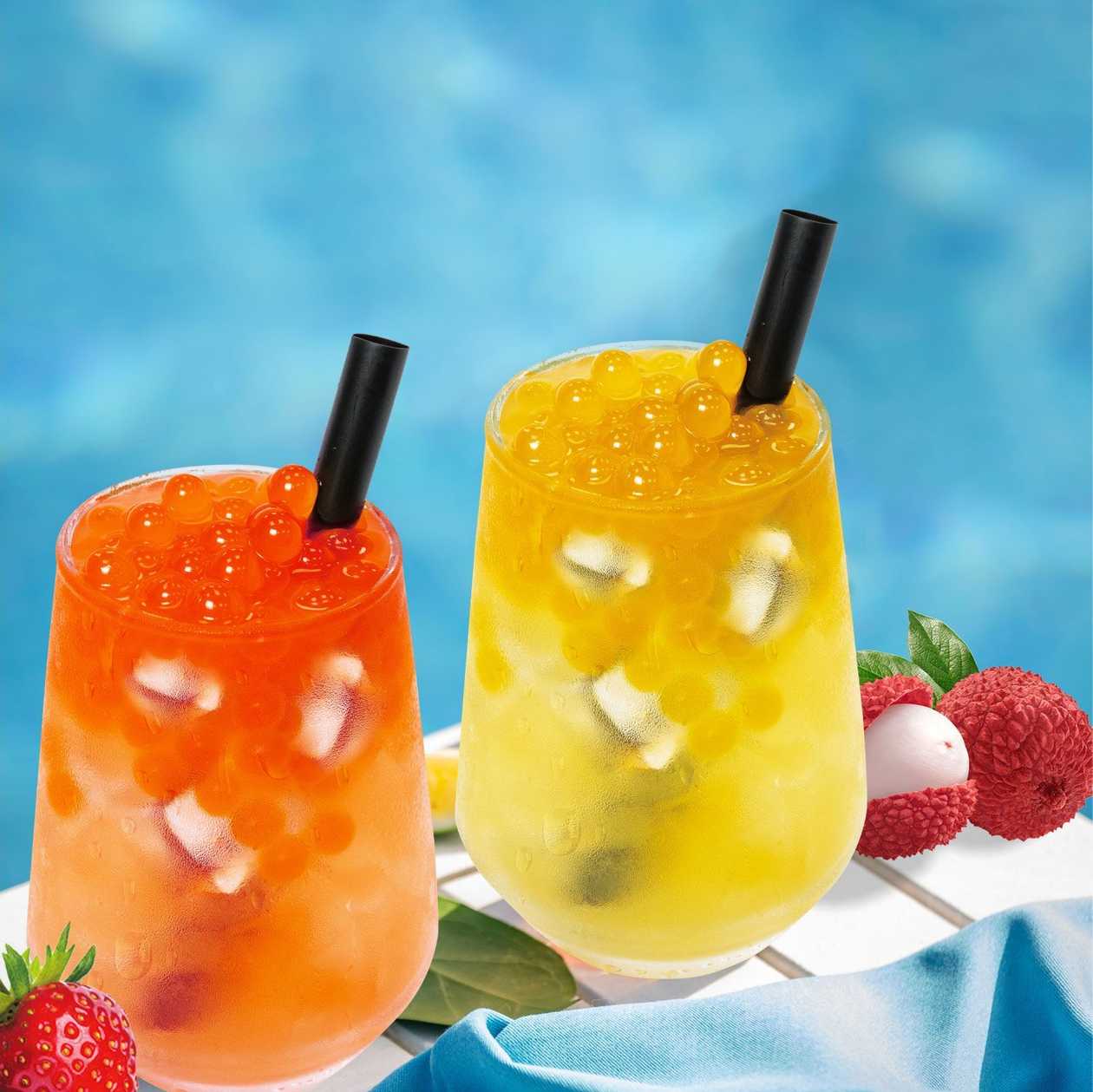 Strawberry Fruit Tea with Strawberry Boba (Size M)