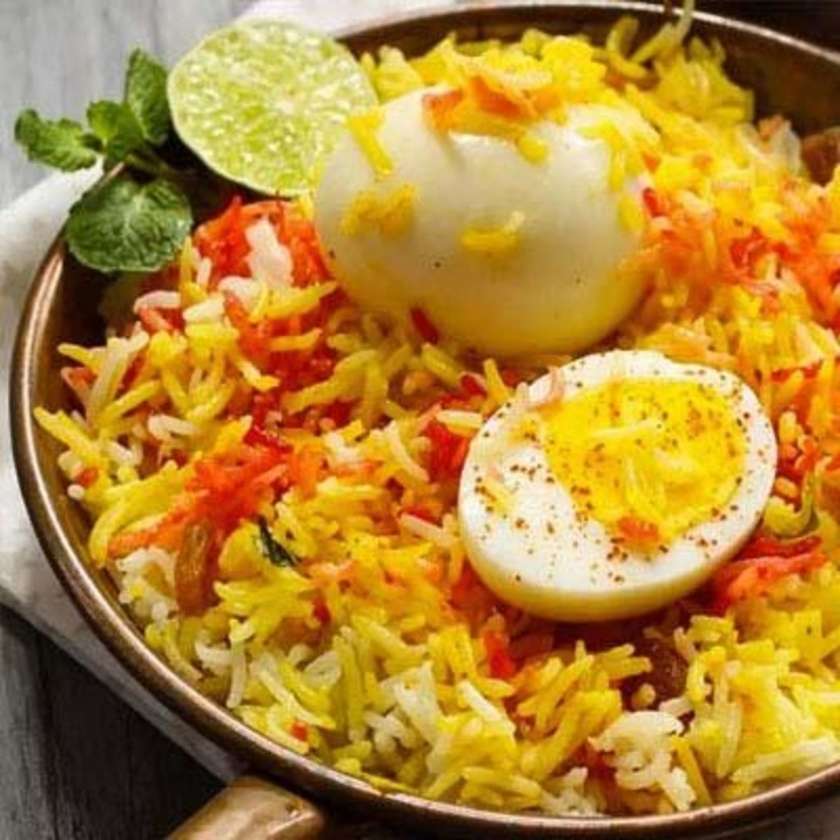 Egg Biryani With Raita