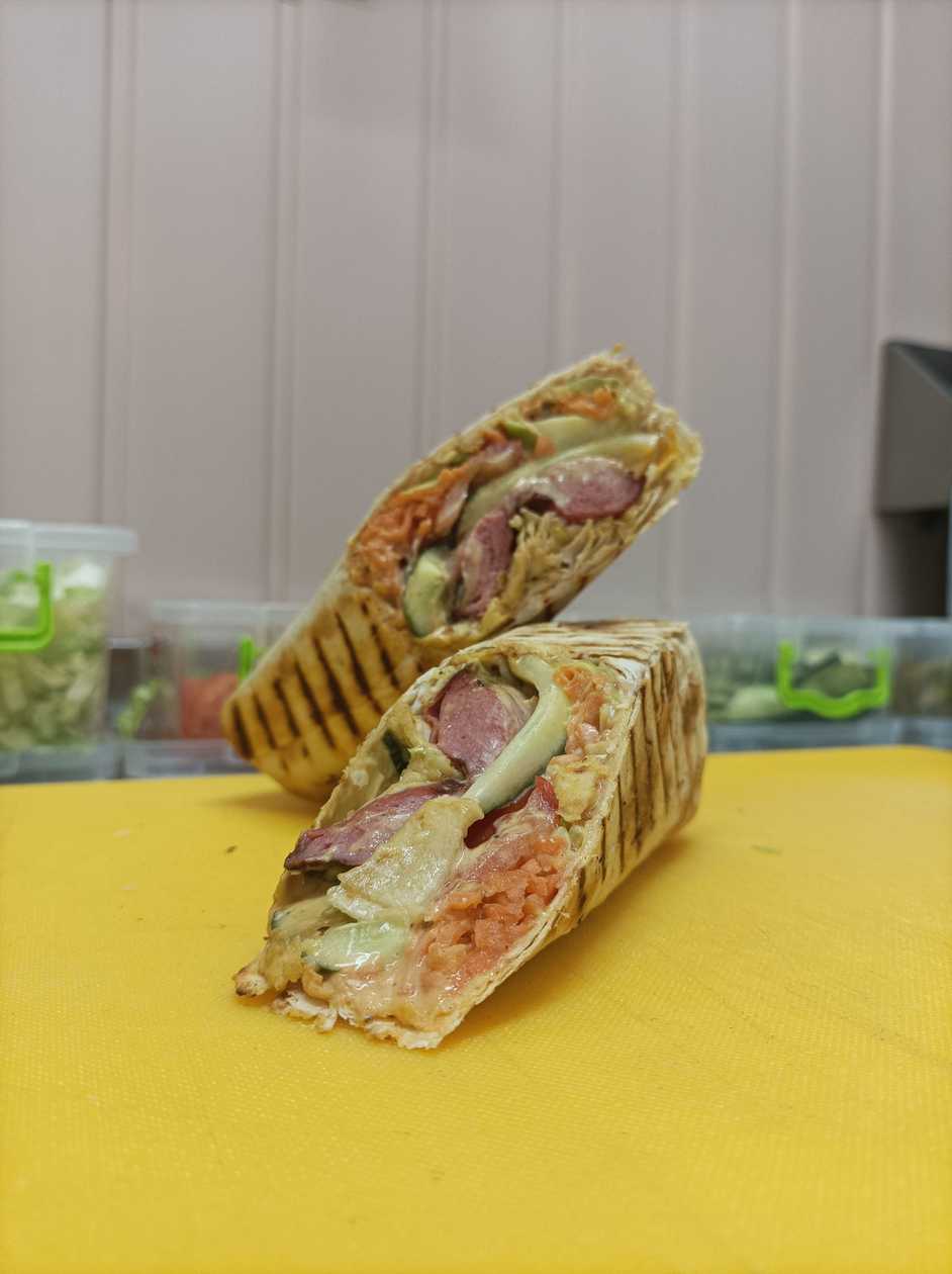 Hot Dog with Smoked Sausage in Lavash