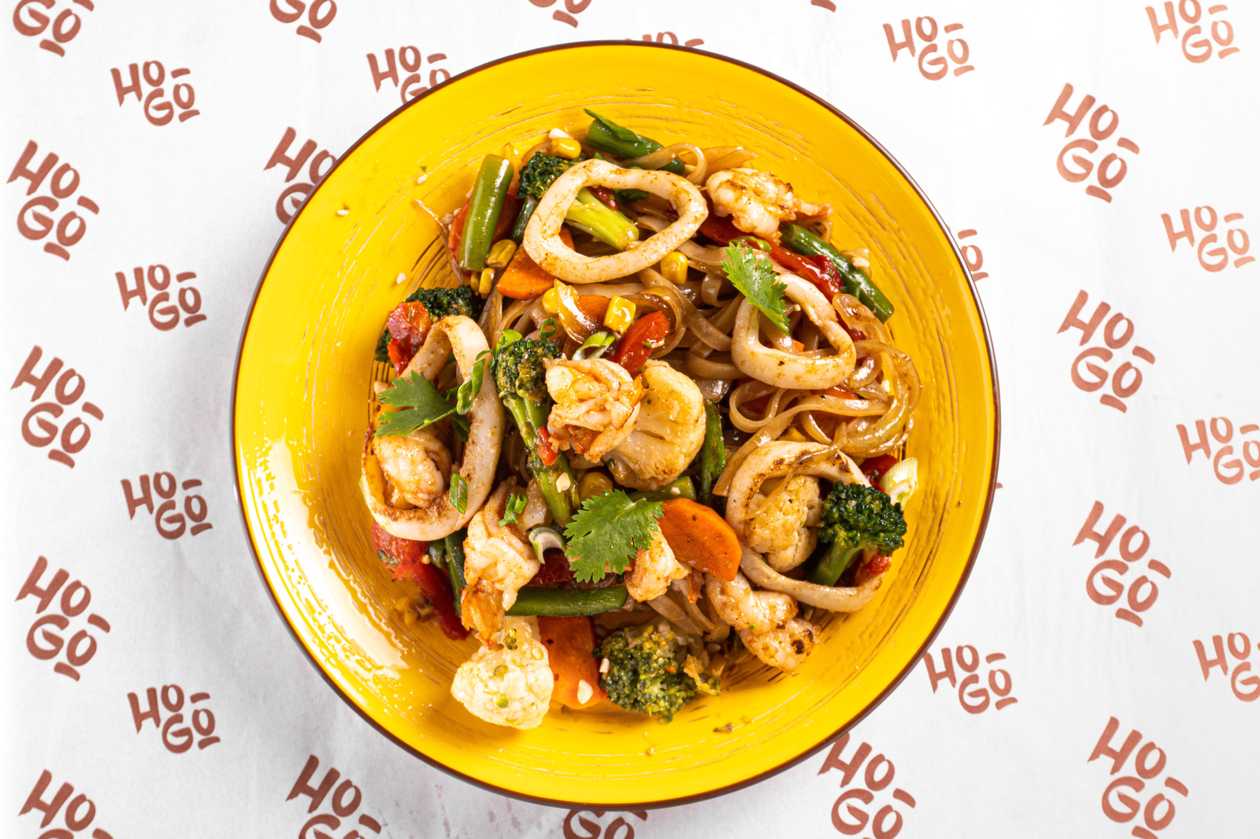 Pad Thai with Shrimp and Squid