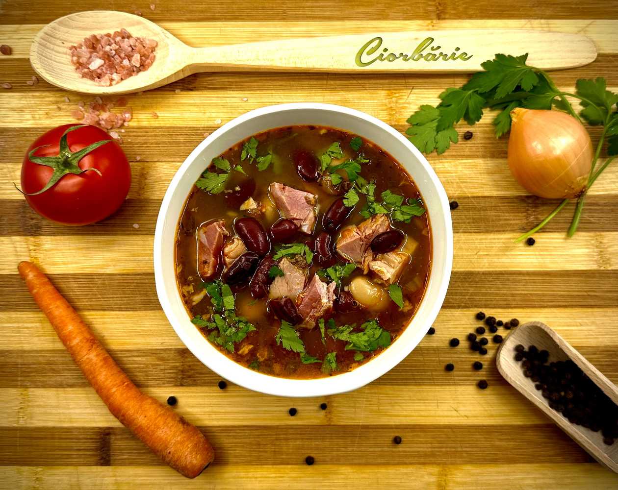 Borş de fasole cu afumătură 450 gr