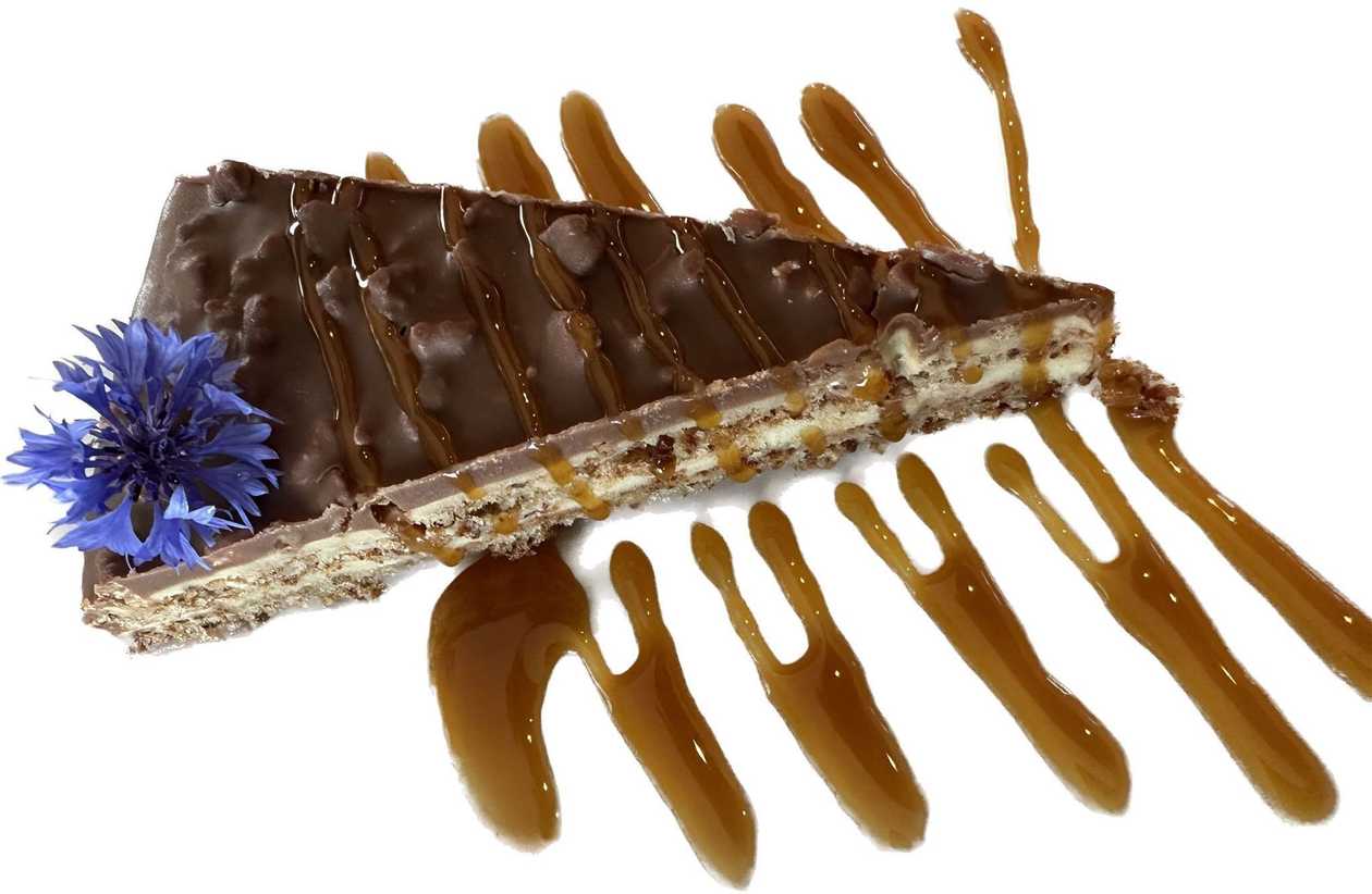Slice of Almond and Daim Chocolate Tart