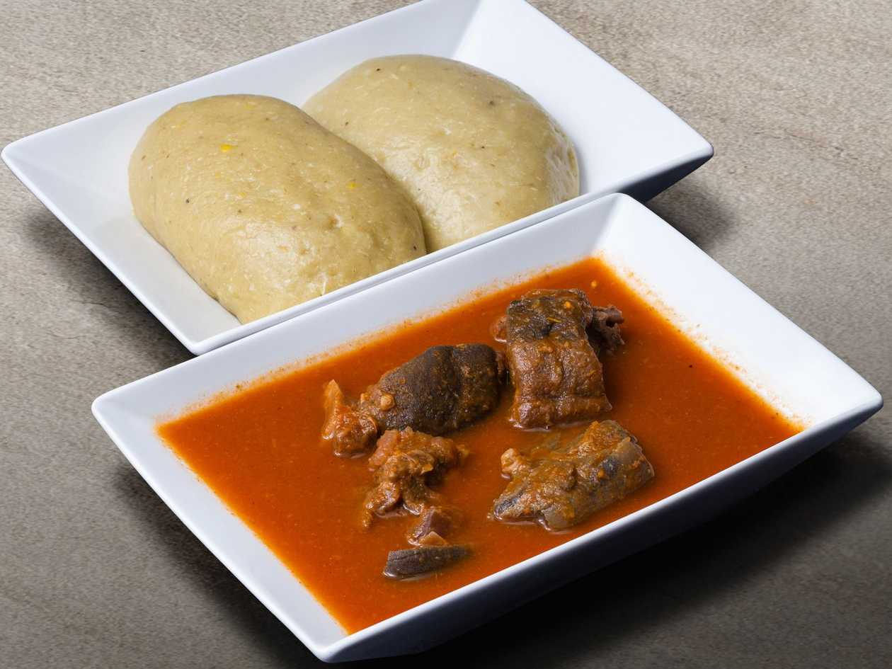 Fufu and Light Soup with Dry Tuna