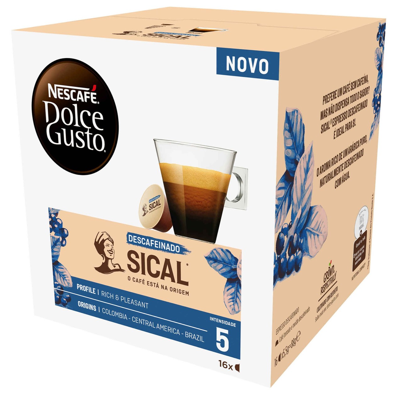 Cápsulas Café Espresso Descafeinado Dolce Gusto 16 un