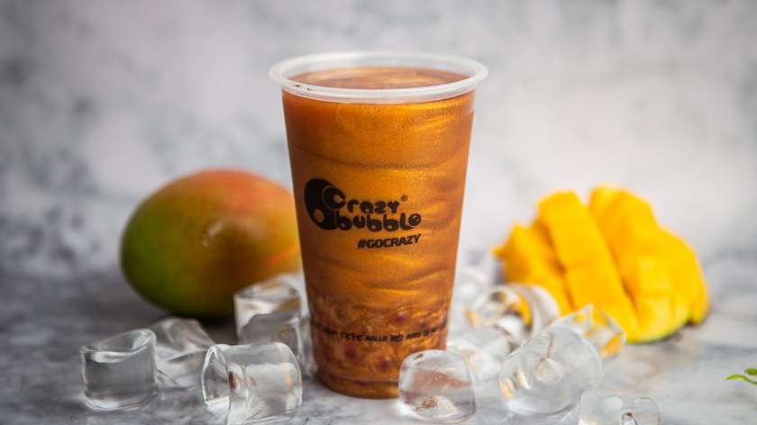Mango and Passionfruit - glitter bubble tea