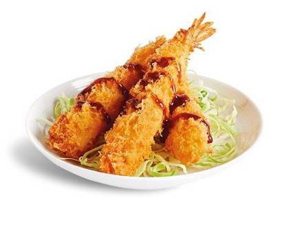 Prawn katsu with 4 uni
