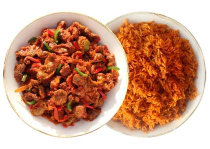 Jollof or Fried Rice with Gizzard