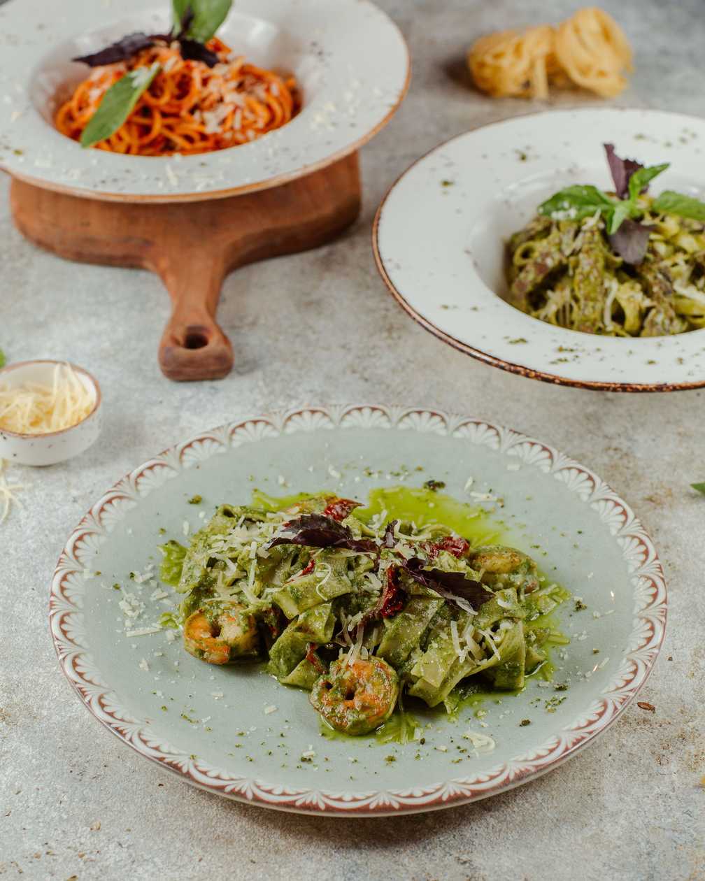 Fettuchini pesto krevet