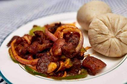 Banku with Chicken