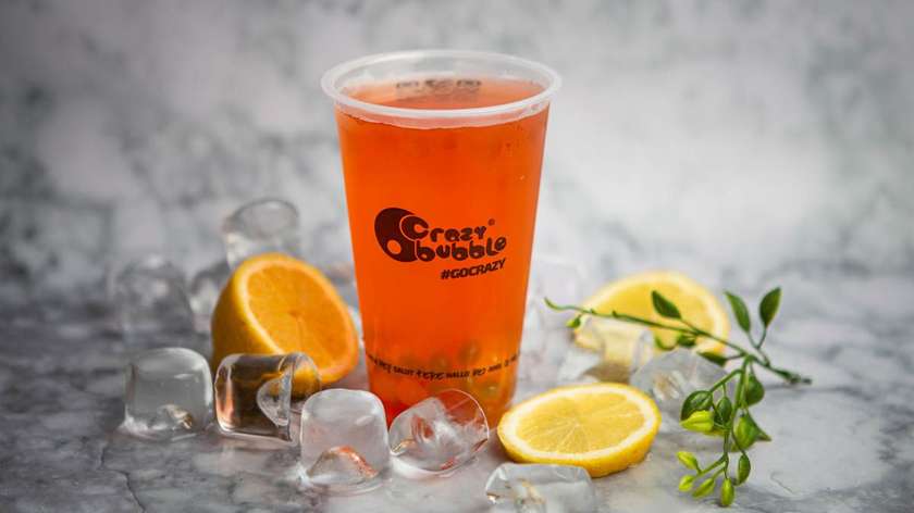 Watermelon, Peach and Lemon - bubble tea