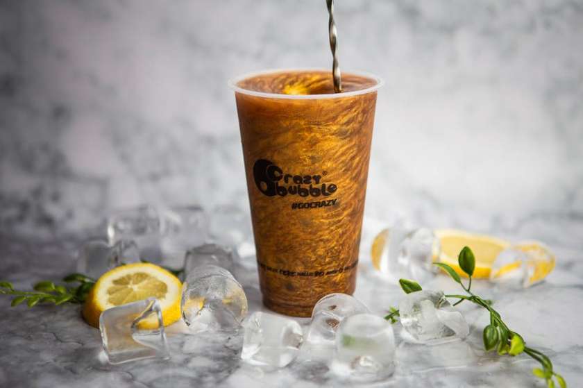 Banana, Orange and Kiwi - glitter bubble tea