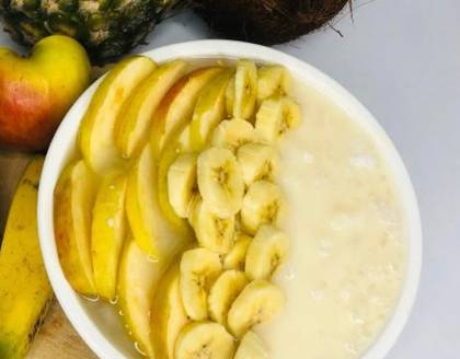 Tapioca + banana and apple